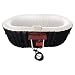 ALEKO HTIO2BKW Oval Inflatable Hot Tub Spa with Drink Tray and Cover, 2 Person Portable Hot Tub - 145 Gallon Black and White