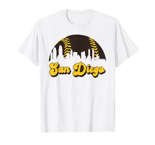 San Diego Baseball Vintage Skyline Cool Retro SD Jersey T-Shirt
