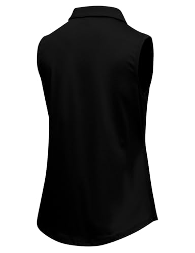 Image of BGOWATU Women's Golf Shirts Sleeveless Polo Shirts Collared 3 Buttons Tennis Tank Tops UV Protection Quick Dry