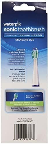 Waterpik SRRB-3W Sensonic Replacement Toothbrushes (Standard Head Size)