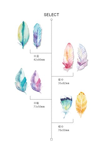 RIANCY Sticky Notes Memo Pad,Super Sticking Power Memo Pad,Rainbow Feathers,4 Pack-30 sheets/for Home,Office,Notebook,School