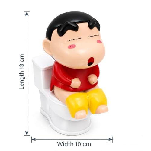 Image of Shopiitoo Susu Toilet Shin-chan Toy - Interactive Mini Water Spray Squeeze - Refillable Water Prank Toy for Kids & Adults - Hilarious Desktop Decor & Gag Gift - 11cm