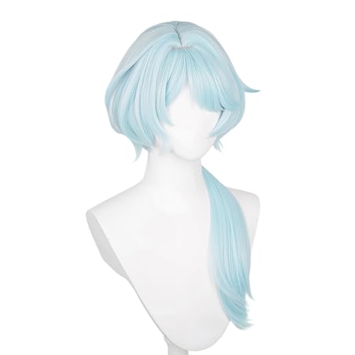 Image of Anime Sky Blue Wigs Long Straight Wig Jellyfish-Cut with Bangs Adult Game Cosplay Wigs Halloween,Christmas,Comic con,Game Show,Party