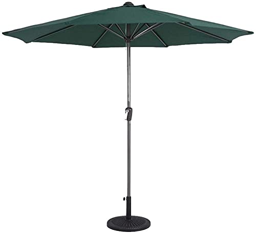 Sombrilla de jardín de 270 cm con manivela parasol portátil color caqui para terraza y patio