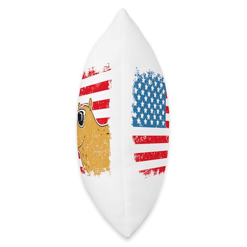 US Flag Capy Funny American Flag July 4th for Women Men Kids Throw Pillow