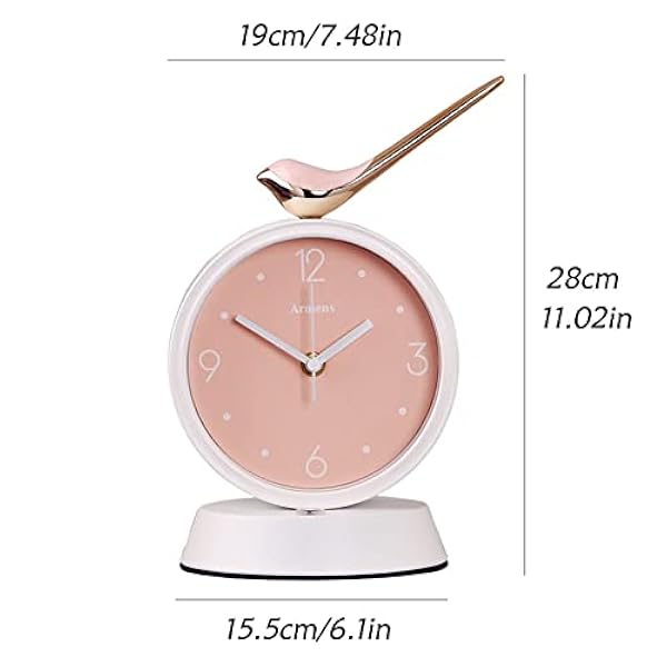 Bordklocka Kreativ fågeldekorationsklocka Tyst kvartsklocka Sovrumslampa nattlampa Skrivbordsklocka Mode pendelklocka Skrivbordsklocka (Color : D)