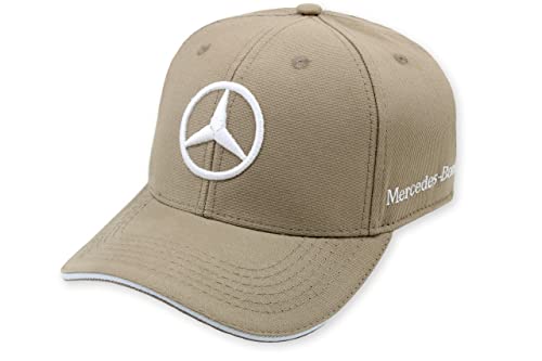 Boné Mercedes Masculino Feminino Aba Curva Fitão Cor:Bege