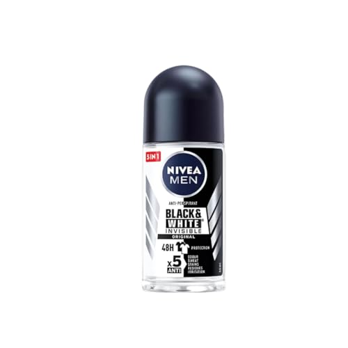 Nivea Men Black & White Desodorante Roll On 50ml miniatura 1