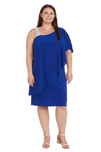 Image of R&M Richards Women's Asymmetrical Elegance Cocktail Dress