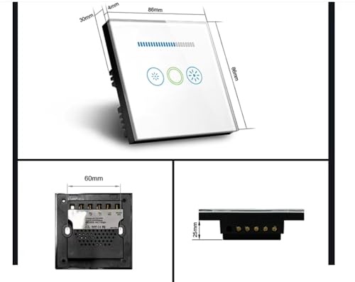 UK Standard Wandschalter Dimmer Schalter Kristallglas Panel Wireless Wandleuchte Touch Dimmer Schalter (wei&szlig;)
