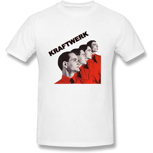Photo de LlXlNG Men's O Neck Kraftwerk Band Shirts White L