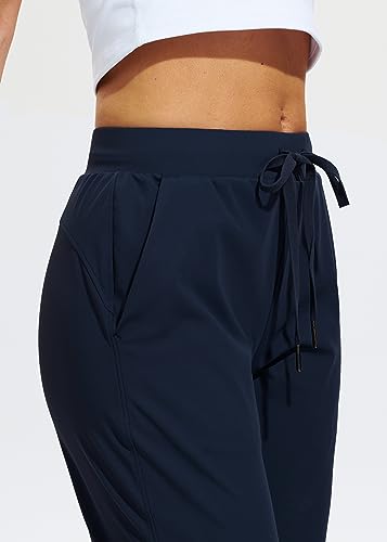 Image of Libin Women's Joggers Pants Athletic Casual Sweatpants Petite /Regular /Tall | Running, Workout, Gym, Yoga, Lounge, Travel, Golf Clothes with Pockets, 4 way stretch, Tapered, Dance Trousers
