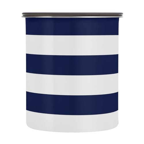 Contenedor de almacenamiento con tapa diseño azul y blanco