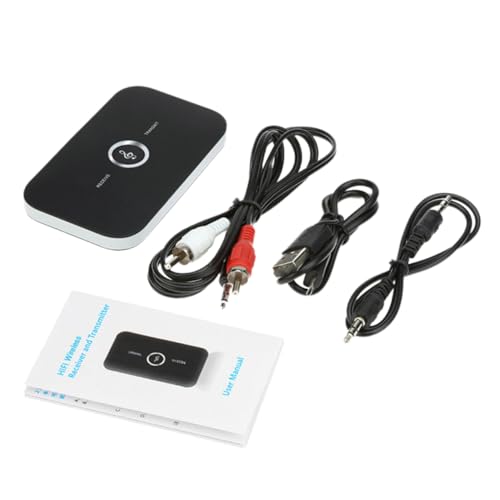 Gadpiparty Kabelloser Audiofunk Sender und Empfänger Vielseitiger Wireless Audio Receiver für Zuhause Büro und Outdoor Kompatibel mit PC Smartphone Stereoanlagen Schwarz