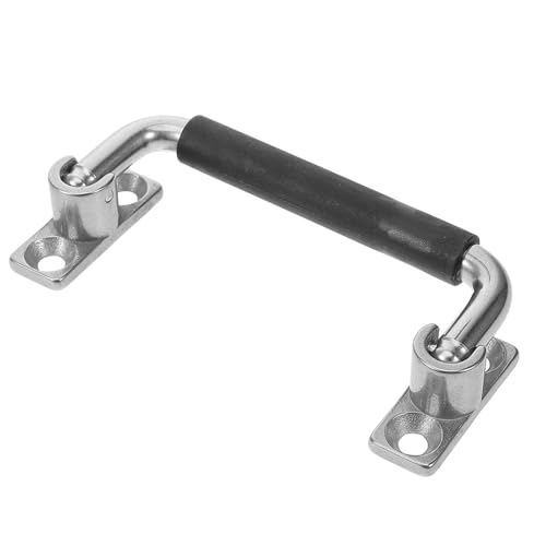 Gadpiparty Mango Plegable de Acero Inoxidable Recubrimiento de Goma Manija Resistente para Equipos Pesados Centro 100 MM Adecuado para Puertas Cofres y Armarios Industriales