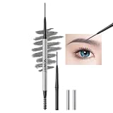 Eyebrow Pencil,2Pcs Professional Micro Brow Pencil with Spoolie Brush,Longwearing Waterproof Eyebrow