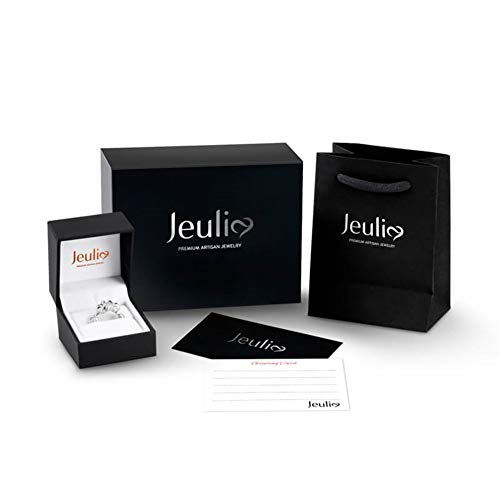 Jeulia 3ct Halo Simulated Diamond Engagement Rings 925 Sterling Silver Rose Gold Plated Eternity Band Rings Cubic Zirconia Anniversary Promise with Jewelry Gift Box by Jeulia - Image 7