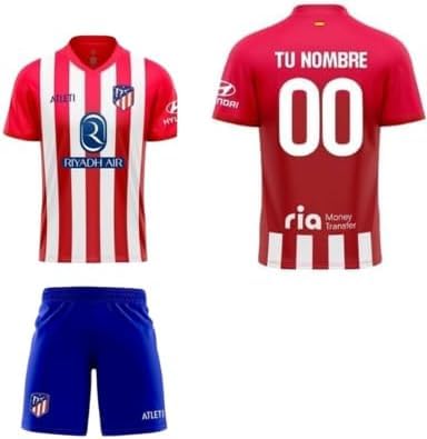 Atletico de Madrid Conjunto Camiseta y Pantalón PERSONALIZABLE Primera equipación Temporada 2023-2024 Réplica Oficial - Talla Niño (4 años)