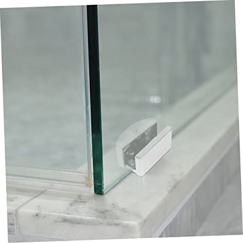 Doitool 16 Pcs Door Swing Stopper Push And Pull Aluminum Alloy Silver Shower Door Guide Adjustable Base #TOP5