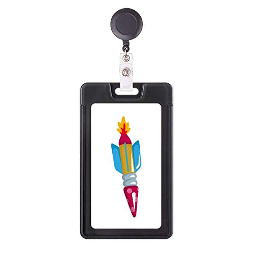 Porte-badge rétractable fusée extraterrestre anti-perte cordon solide