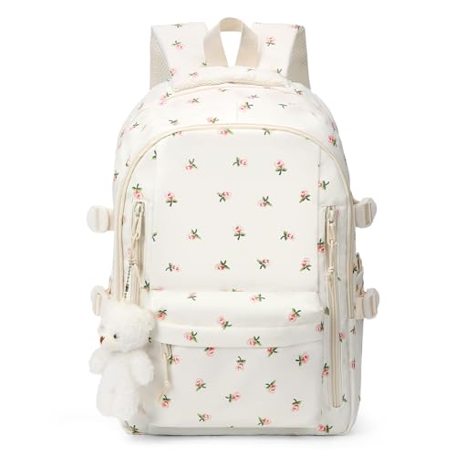 jingyuKJ Coquette Flower Backpack - Cute Aesthetic Backpack Kawaii Daypack (A01 Pink Flower)