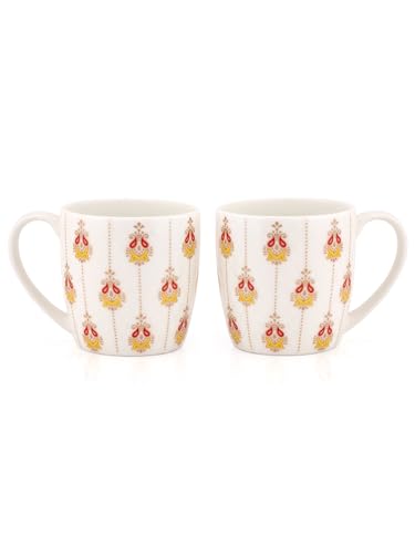 Image of Clay Craft Fine Ceramic Printed Coffee /Tea Cups Set of 6-200 ml Each for Home & Office, Tea Cup Set of 6, Microwave & Dishwasher Safe, Mugs for Coffee, Cups Set of 6, Ideal for Gifting