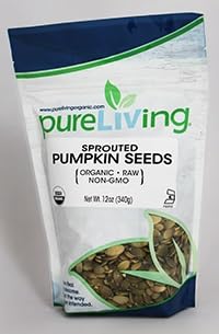 Pure Living Organic Sprouted Raw Pumpkin Seeds, 6-Pack of 12 oz, Nutty Flavor and Crunch, High Protein, Gourmet Ingredients