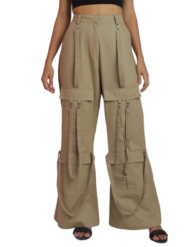 Image of KOTTY Women's High Rise Relaxed || Straight || Joggers Fit Cargo's for Pants || Trousers