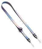 Ringke Shoulder Crossbody Slim Strap [Adjustable Neck Lanyard Strap] [One-Touch Buckle] for Phone Case, Camera, Keys, USB Flash Drive, and ID Badge - Aurora