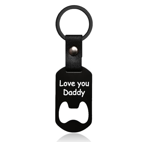 Ancnoz Décapsuleur en acier inoxydable avec inscription « I Love You Daddy » - Cadeau de fête des pères pour papa, Thanksgiving, Noël