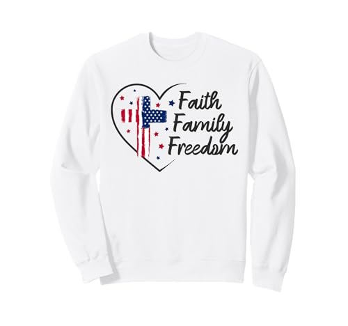American Flag Faith Family Freedom US Star Stripes Patriotic Sweatshirt