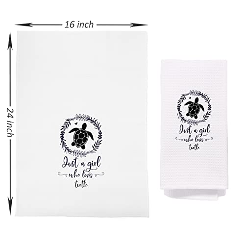 Negiga Just A Girl Who Loves Turtle Dish Cloths Towels 24X16 Inch,Farmhouse Wreath Sea Turtle Marine Life Decor Decorative Dish Hand Towels For Kitchen Bathroom,Turtle Lover Gifts #TOP3