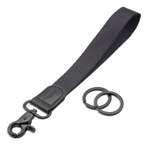 Image of POCKT Keychain Wristlet for Women and Men, Cute Wrist Lanyard for Keys, Short Key Chain Strap for Car Keys, Wallet, ID Badge & Phone | Black Black