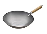 PYROLUX Carbon Steel Wok with Rubber Wood Handle 30cm
