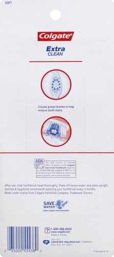 Colgate Extra Clean Toothbrush, Soft Toothbrush for Adults, 6 Count (Pack of 1)