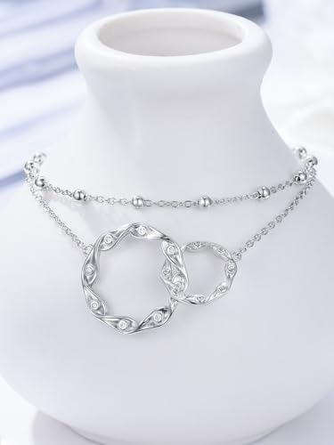 Image of 925 Sterling Silver Layered Ankle Bracelets for Women Jewelry Gifts | 925 Sterling Silver Layered Sea Turtles /Elephant /Wave Anklet Animal Bracelet Summer Ocean Beach Jewelry Gifts for Women