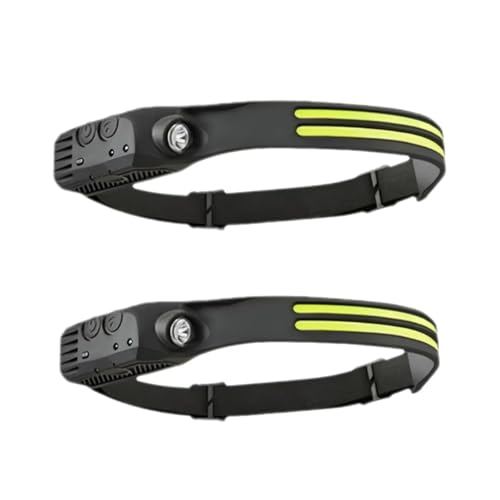 HOEIA Led Headlamp Rechargeable Portable Headlamp -230 C Wide Drawstring, Waterproof, Suitable for Running, Car Repair, Night Fishing, Camping (2 individualPack-Two Root-Led Strip)