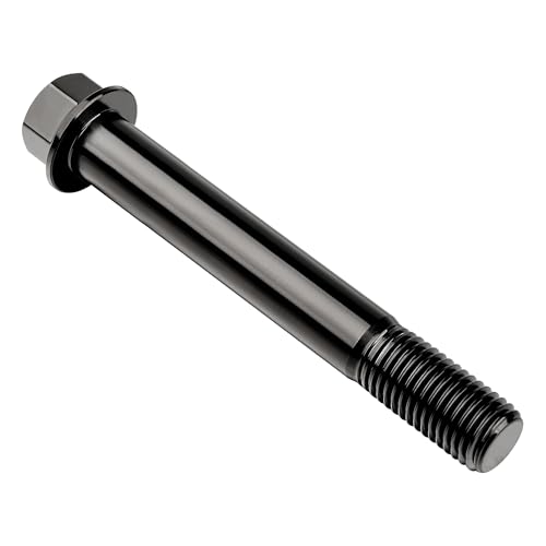 Image of Titanium Bolt M12 30 35 40 45 50 55 60 65 70 75 80 85 90mm Hex Small Flange Head for Motorcycle Car Modification Pack of 4 (M12x90mm Pitch 1.25, Black)