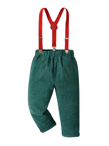 Image of Boarnseorl Baby Boys Pants Sets,Toddler Gentleman Outfits,Infant Long Sleeve Shirt + Pants + Bow Tie + Suspenders