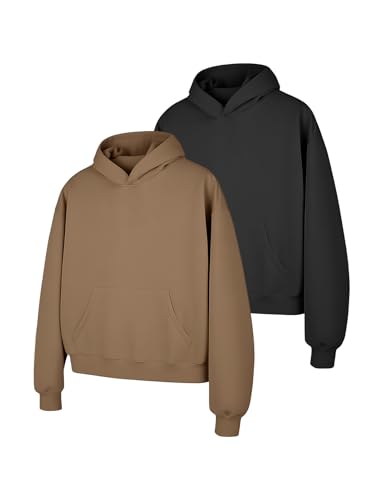 Image of PEHMEA 2 Pack Kids Hoodies Sweatshirt for Boys Cotton Pullover Hooded Sweatshirts With Pockets No Drawstring