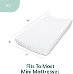 The Peanutshell 3-Pack Feuilles de papier peint ajustées - Doucement & Bébé fille respirante Mini Feuilles de crèche, Matelas de jeu Pack N, Convient aux matelas de jeu Playard standard - Roses roses & Mélangée