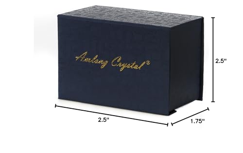 Amlong Crystal 3 inch (80mm) Blue Crystal Ball with Redwood