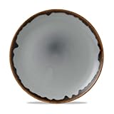 Dudson Harvest Grey – Plato Llano 26 cm, Cerámica Vitrificada Artesanal, Apto para Microondas y Lavavajillas, Estilo Rústico para Mesa