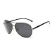 J+S Premium Ultra Sleek, Military Style, Sports Aviator Sunglasses, Polarized, 100% UV protection (Large Frame - Ash Grey Frame/Black Lens)