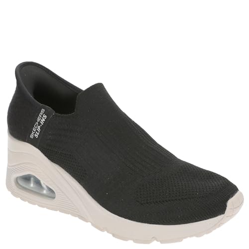 Skechers Street Womens,UNO Wedge - Kickin' Knit,BLK,9.5 M US