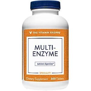 The Vitamin Shoppe Multi Enzyme – Helps Support The Digestion & Absorption of Protein, Carbs & Fat (300 Tablets)