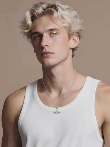 Viking Necklace for Men 925 Sterling Silver Mjolnir/Yggdrasil/Wolf/Deer/Raven/Dragon Pendant Necklace Viking Jewelry Norse Mythology Gifts for Women4