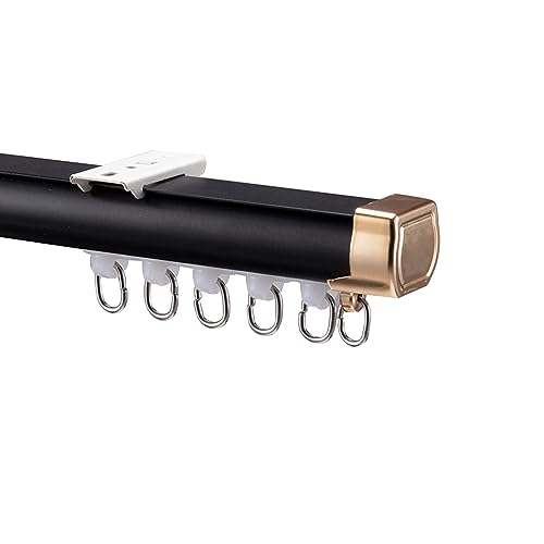 Tringle à rideau de douche télescopique avec système de rail en aluminium