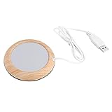 USB Wood Grain Cup Warmer Heat Beverage Mug Mat Office Tea Coffee for Office Home Cocoa Tea Water Milk Heater Pad Hot Coffee Plate Accessories (Bright Wooden Grain)