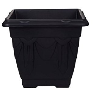 Whitefurze 30cm Venetian Square Planter, Black